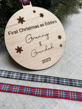 Load image into Gallery viewer, First Year as Grandparent Bauble, New Grandparents Gift, Christmas Nanny & Grandad, Nanny Christmas Ornament, Grandparents Xmas Decorations