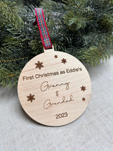 Load image into Gallery viewer, First Year as Grandparent Bauble, New Grandparents Gift, Christmas Nanny & Grandad, Nanny Christmas Ornament, Grandparents Xmas Decorations