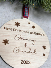 Load image into Gallery viewer, First Year as Grandparent Bauble, New Grandparents Gift, Christmas Nanny & Grandad, Nanny Christmas Ornament, Grandparents Xmas Decorations