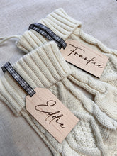 Load image into Gallery viewer, Family Stocking Tags, Engraved Christmas Stocking Tag, Simple Tag, Xmas Gift Labels, Wooden Stocking Name, Personalised Christmas Name Place