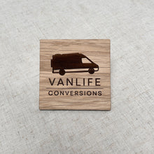 Load image into Gallery viewer, Wooden Logo Sign, Square Logo Sign, Wooden Business Sign, Business Logo Plaque, Market Stall Signage, Signs For Shop, New Business Gift