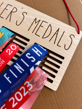 Load image into Gallery viewer, Personalised Medal Hanger, Medal Display Holder, Daddy Birthday Gift, Running Medal Holder, Gift for Gymnast, Custom Medal Display