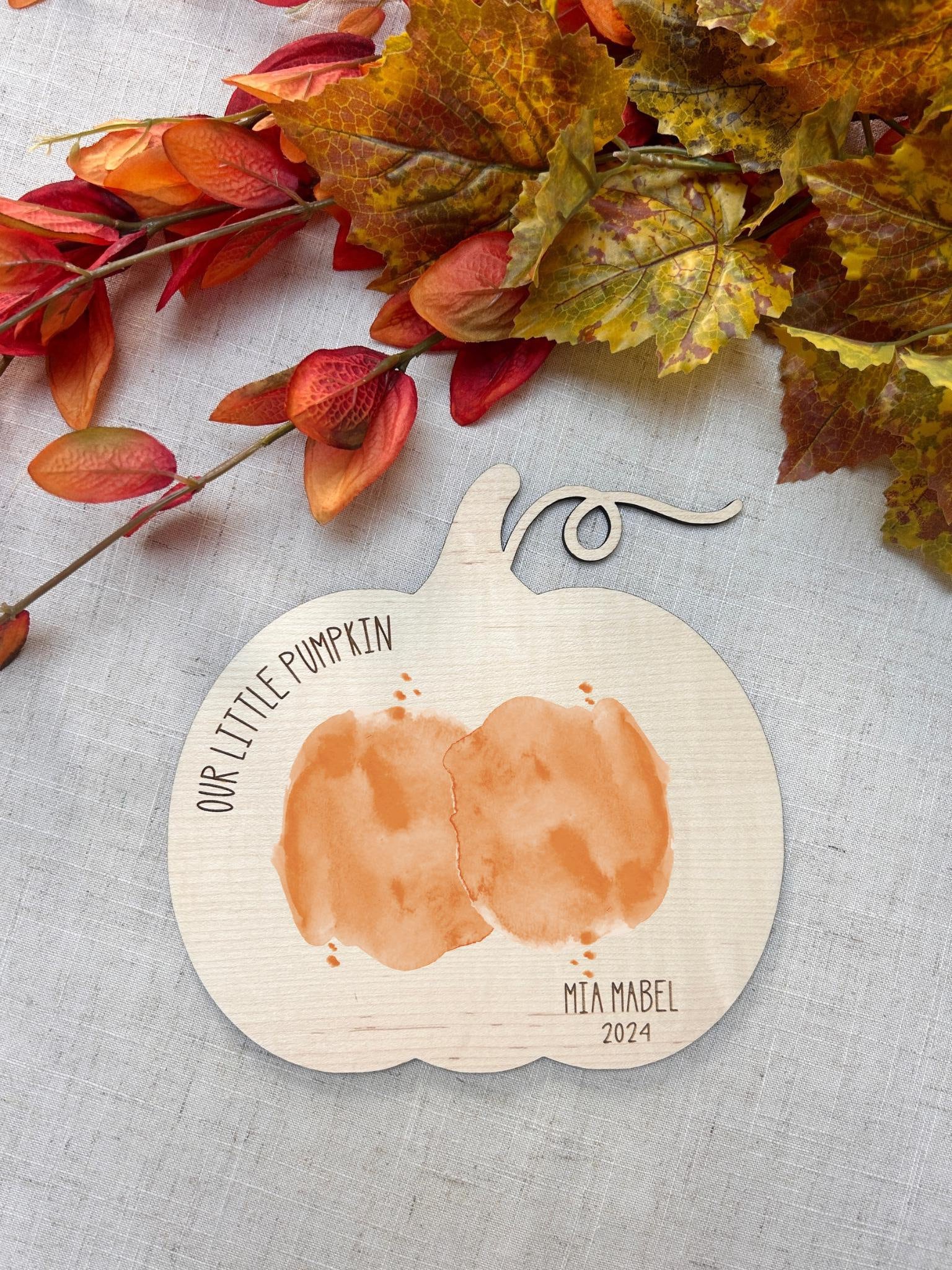 Yalikop My First Halloween “Little Bumpkin” Keepsake Craft – DIY Baby Bum Print Sign, Fall Pumpkin Decor, 5.9x5.9 Inches - View #5