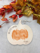 Load image into Gallery viewer, Our Little Pumpkin, My First Halloween, Bumpkin Art, Halloween Baby Keepsake, Personalised Baby Keepsakes, First Halloween Pumpkin, Bumprint