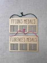 Load image into Gallery viewer, Gift for Grandchildren, Personalised Medal Hanger, Gift for Children, Athlete Medal Display, Daddy Birthday Gift, Running Medal Holder