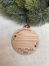 Load image into Gallery viewer, Personalised First Christmas Decoration, Babys First Christmas Ornament, Baby Hand Print, Handprint Babies, Gift for New Parents, Xmas Decor