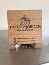 Load image into Gallery viewer, Wooden Logo Sign, Square Logo Sign, Wooden Business Sign, Business Logo Plaque, Market Stall Signage, Signs For Shop, New Business Gift