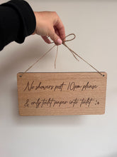 Load image into Gallery viewer, Personalised Hanging Sign, Sign Wooden, Custom Wood Sign, Wooden Plaque Custom, Hanging Door Sign, Personalised Room Sign, Air bnb Signs