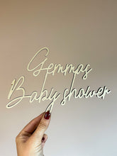Load image into Gallery viewer, Baby Shower Decor Wooden, Personalised Sign For Baby Shower, Wooden Wreath Sign For Party, Baby Sprinkle Decs, Baby Shower Gift For New Mum