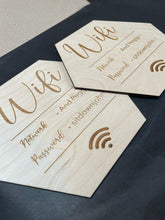 Load image into Gallery viewer, Home Wi-Fi Password Sign, Personalised WiFi Sign, Internet Password Plaque, Wooden Internet Sign, New Home Gift, Engraved WiFi Disc