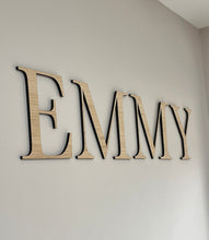 Load image into Gallery viewer, Name Letters Bedroom, Large Wooden Letters, Nursery Name Sign, Bedroom Accessories, Childrens Room Decor, Oak, Light Wood, Walnut Wood