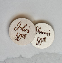 Load image into Gallery viewer, Wooden Cupcake Topper, Cake Disc Charm, Personalised Cake Topper, Cake Topper For Birthday, 30th Birthday Decoration, Cake Decorations