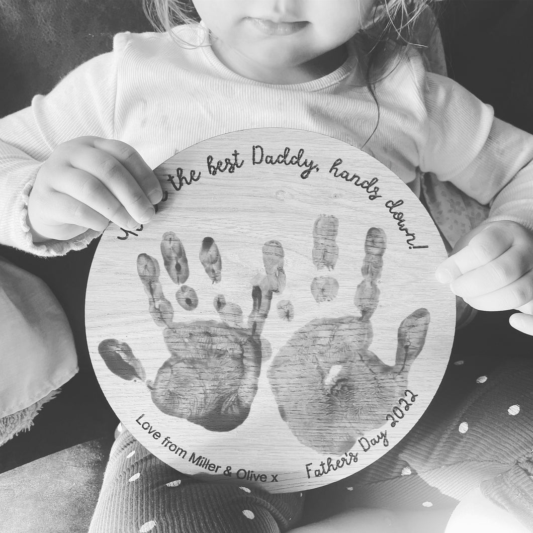 FREE POSTAGE - Personalised Gift for Dad, Daddy Birthday Gift, Hand Print Keepsake Gift, Gift from Kids to Dad, DIY Gifts for Dad, Baby Handprint Present