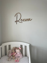 Load image into Gallery viewer, Leopard Print Name Sign, Childrens Room Wall Art, Above Bed Wall Decor, Name Sign For Nursery, Safari Nursery Decor, Wood Nursery Decor Wall