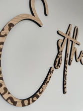 Load image into Gallery viewer, Safari Nursery Decor, Jungle Name Sign, Leopard Print Decor, Childrens Room Wall Art, Name Sign For Nursery, Jungle Themed Room