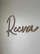 Load image into Gallery viewer, Safari Nursery Decor, Jungle Name Sign, Leopard Print Decor, Childrens Room Wall Art, Name Sign For Nursery, Jungle Themed Room