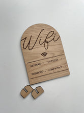 Load image into Gallery viewer, WiFi Password, Custom Wifi Sign, Wooden Internet Plaque, Personalised Holiday Let, WiFi Sign, Password Plaque, Air BNB Signage, Home Gift
