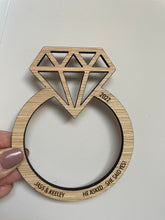 Load image into Gallery viewer, Small Engagement Gifts, Diamond Ring Gift Tag, Personalised Engagement Present, Engagement Party Gift, Christmas Engaged Ornament