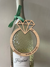 Load image into Gallery viewer, Small Engagement Gifts, Diamond Ring Gift Tag, Personalised Engagement Present, Engagement Party Gift, Christmas Engaged Ornament