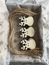 Load image into Gallery viewer, DIY Christmas Tag, Gift from Baby, Fingerprint Reindeer Ornament, Reindeer Gift Tag, Gift for Grandparents, DIY Present Tag, Finger Painting
