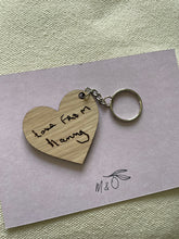 Load image into Gallery viewer, Mother's Day Gift, Child’s Handwriting Keyring, Gift for Mummy, Children's Drawing Engraved,  Gift for Grandma, Gift For Her, From the Kids