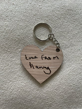 Load image into Gallery viewer, Child’s Handwriting Keyring, Gift for Grandparents, Childrens Drawing Engraved,  Gift for Mummy, Thoughtful Gift For Her, From the Kids
