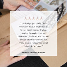 Load image into Gallery viewer, Personalised Wooden Door Name Sign, Kids Door Sign, Nursery Decor, Childrens Bedroom Door Sign, Door Plaque for Kids Room