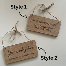 Load image into Gallery viewer, Small Personalised Sign Wooden, Custom Wood Sign, Wooden Plaque Custom, Hanging Door Sign, Personalised Room Sign, Air bnb Signs