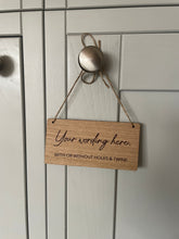 Load image into Gallery viewer, Small Personalised Sign Wooden, Custom Wood Sign, Wooden Plaque Custom, Hanging Door Sign, Personalised Room Sign, Air bnb Signs