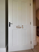 Load image into Gallery viewer, Dinosaur Bedroom, Door Name Sign, Personalised Wooden Name Sign, Butterfly Sign, Kids Door Sign, Nursery Decor, Children's Bedroom Door Sign