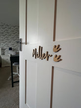 Load image into Gallery viewer, Dinosaur Bedroom, Door Name Sign, Personalised Wooden Name Sign, Butterfly Sign, Kids Door Sign, Nursery Decor, Children's Bedroom Door Sign