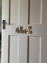 Load image into Gallery viewer, Dinosaur Bedroom, Door Name Sign, Personalised Wooden Name Sign, Butterfly Sign, Kids Door Sign, Nursery Decor, Children's Bedroom Door Sign