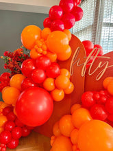 Load image into Gallery viewer, Fifty Sign, Balloon Backdrop,  Balloon Arch Sign, Event Decoration backdrop, Thirty Birthday Sign, Personalised Wooden Party Sign