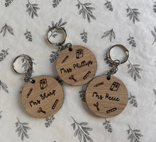 Load image into Gallery viewer, Personalised Teacher Keyring, Small Teacher Gifts, Present for Teaching Assistant, Thank You Teacher Gift, Appreciation Gift