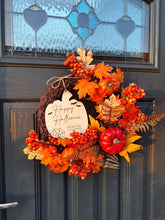 Load image into Gallery viewer, Personalised Halloween Sign, Autumn Door Wreath (SIGN ONLY), Wreath Sign Customised, Halloween Wreath, Halloween Decor, Family Decoration