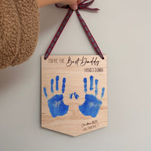 Load image into Gallery viewer, Personalised Christmas Gift for Dad, Daddy Xmas Gift, Hand Print Keepsake Gift, Gift from Kids to Dad, DIY Sign Gift, Baby Handprint Present