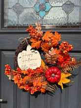 Load image into Gallery viewer, Personalised Halloween Sign, Autumn Door Wreath (SIGN ONLY), Wreath Sign Customised, Halloween Wreath, Halloween Decor, Family Decoration