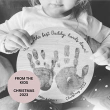 Load image into Gallery viewer, Personalised Gift for Dad, Daddy Christmas Gift, Hand Print Keepsake Xmas, Gift from Kids to Dad, DIY Gifts for Dad, Baby Handprint Present