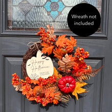 Load image into Gallery viewer, Personalised Halloween Sign, Autumn Door Wreath (SIGN ONLY), Wreath Sign Customised, Halloween Wreath, Halloween Decor, Family Decoration