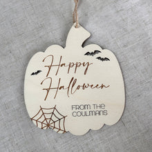 Load image into Gallery viewer, Personalised Halloween Sign, Autumn Door Wreath (SIGN ONLY), Wreath Sign Customised, Halloween Wreath, Halloween Decor, Family Decoration