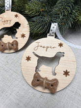 Load image into Gallery viewer, Doggy Christmas Gift, Dog Ornament Wood, Puppy Christmas Presents, Personalised Pet Bauble, Custom Christmas Dog Ornament, Dog Xmas Decor