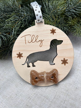 Load image into Gallery viewer, Doggy Christmas Gift, Dog Ornament Wood, Puppy Christmas Presents, Personalised Pet Bauble, Custom Christmas Dog Ornament, Dog Xmas Decor