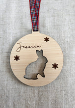 Load image into Gallery viewer, Rabbit Christmas Gifts, Bunny Ornament Christmas, Lionhead Bunny, Personalised Pet Bauble, Custom Christmas Ornament, Rabbit Xmas Ornaments
