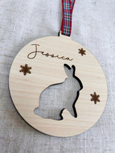 Load image into Gallery viewer, Rabbit Christmas Gifts, Bunny Ornament Christmas, Lionhead Bunny, Personalised Pet Bauble, Custom Christmas Ornament, Rabbit Xmas Ornaments
