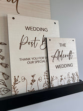 Load image into Gallery viewer, Wooden Wedding Sign, Floral Wooden Wedding Decor, Large Wood Sign,  Welcome to the Wedding of, Welcome Board, A2 Wedding Sign, Sign for Easel
