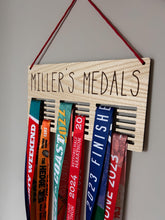 Load image into Gallery viewer, Gift for Grandchildren, Personalised Medal Hanger, Gift for Children, Athlete Medal Display, Daddy Birthday Gift, Running Medal Holder
