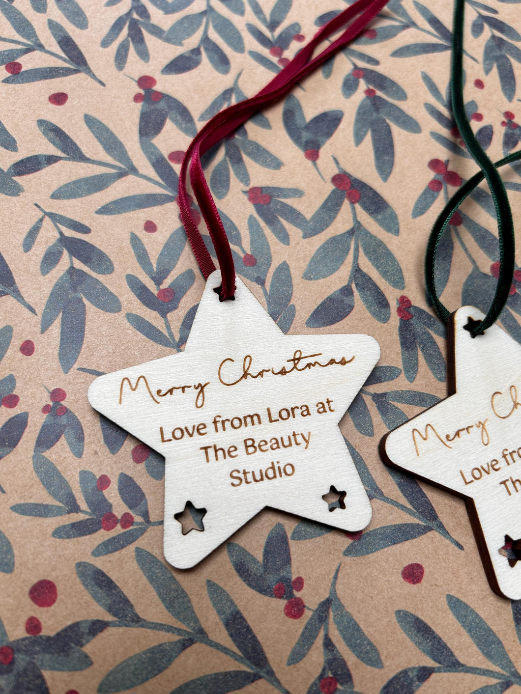 Client Christmas Gift, Personalised Gift Tags Christmas, Client Gifts, Gift from Salon, Wooden Star Gift Tags, A Little Something Special