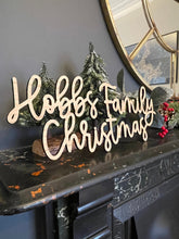 Load image into Gallery viewer, Christmas Sign, Family Christmas, Personalised Decor, Mantle Xmas Decor, Christmas Decs, Wooden Christmas, Personalised Family, Wood Decor
