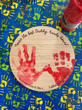 Load image into Gallery viewer, Best Daddy Gift, Personalised Gift from the Children, Hand Print Present, Gift for Gran, Gift from Kids to Dad, Baby Handprint Wood
