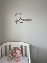 Load image into Gallery viewer, Leopard Print Name Sign, Childrens Room Wall Art, Above Bed Wall Decor, Name Sign For Nursery, Safari Nursery Decor, Wood Nursery Decor Wall
